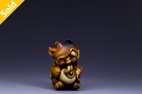 一目猫又&目玉小僧 根付（加贺美光训）