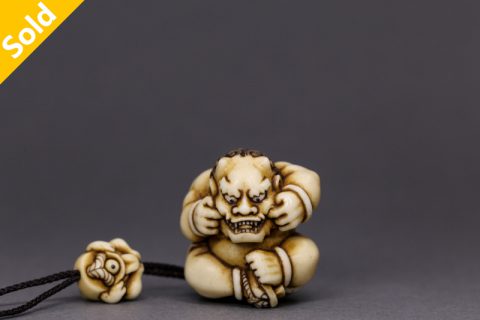 伴履 根付（羽昆）
