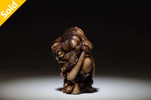 钟馗捉鬼 根付（大鱼）