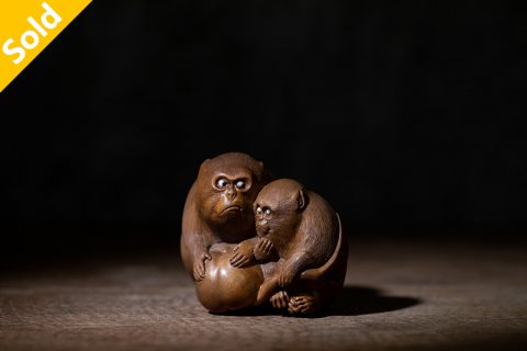顽猴 根付（辰午）