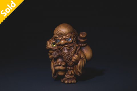 铁拐李 根付（大鱼）