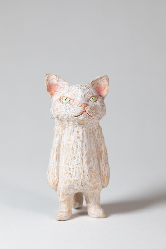 日本販売好調 戸川五十生 Tiny cat 木彫り猫 www.manquehue.org