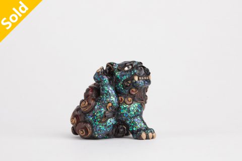 锦狮子 根付（徐清）