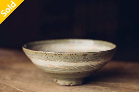 三岛纹 茶釉 钵（村木雄儿）N22A359