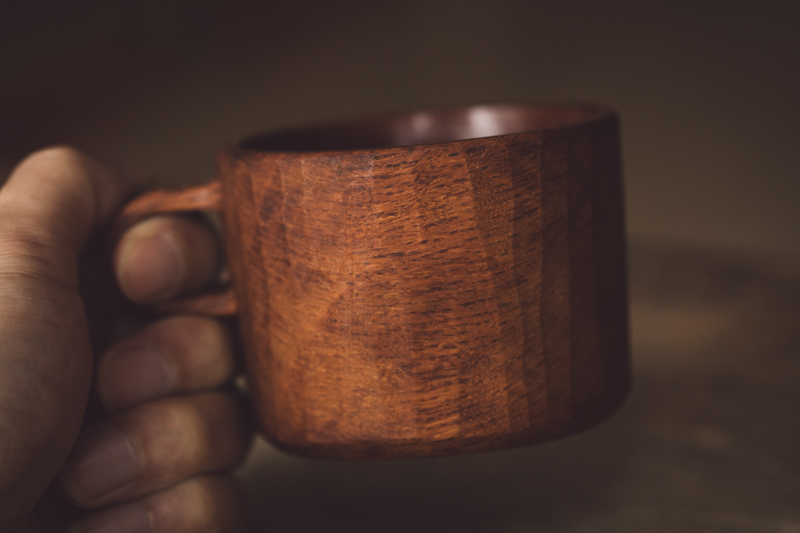 木雕 咖啡杯 褐（玉元利幸）N22B021_25