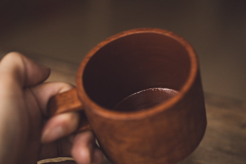 木雕 咖啡杯 褐（玉元利幸）N22B021_25