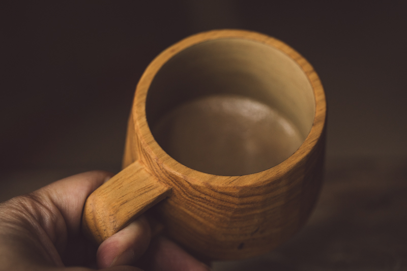木雕 咖啡杯 面取（玉元利幸）N22B023