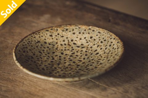 糊麻 粉引 6寸皿 壶承（马渡新平）N23B039
