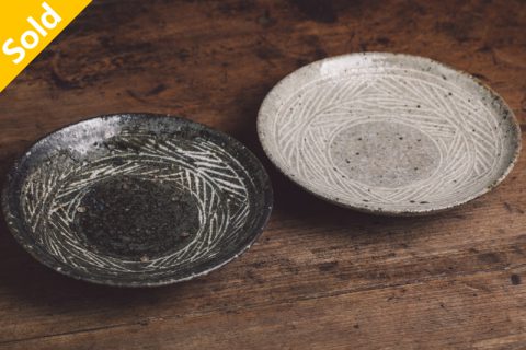 三岛纹6寸皿黑白组合（八田亨）N23B04_16