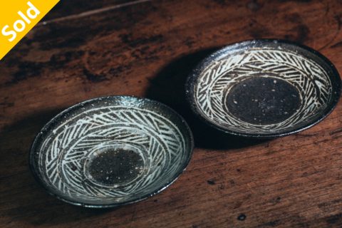 黑三岛手4寸皿（八田亨）N23B130