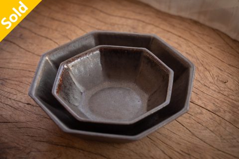 铁釉八角皿 小 中（伊藤叔洁）N23B393_4