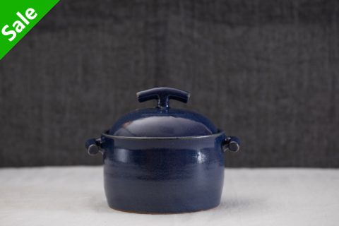 蓝釉小土锅 1升（まとはま・安竹）N24B085