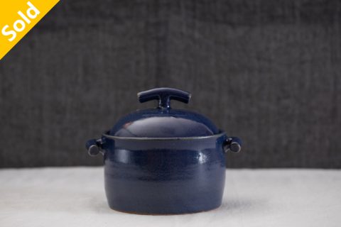 蓝釉小土锅 1升（まとはま・安竹）N24B085