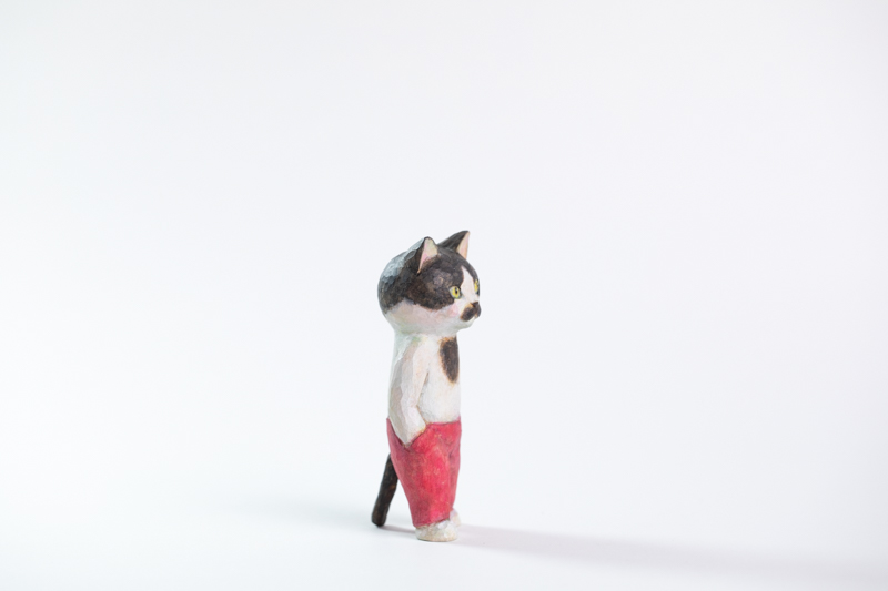 木雕猫 置物（久美）N25B008