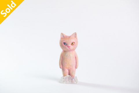 木雕猫 置物（久美）N25B007