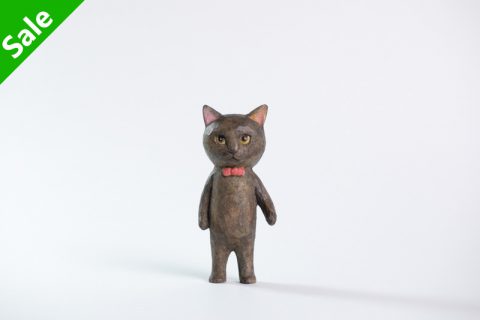 木雕猫 置物（久美）N25B007