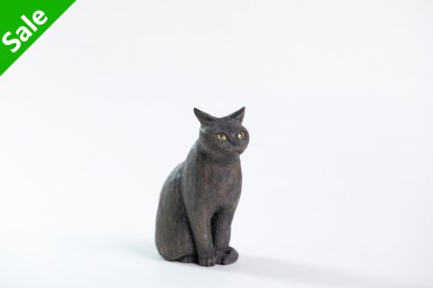 木雕猫 置物（久美）N25B007