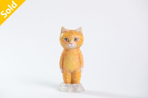 木雕猫 置物（久美）N25B008