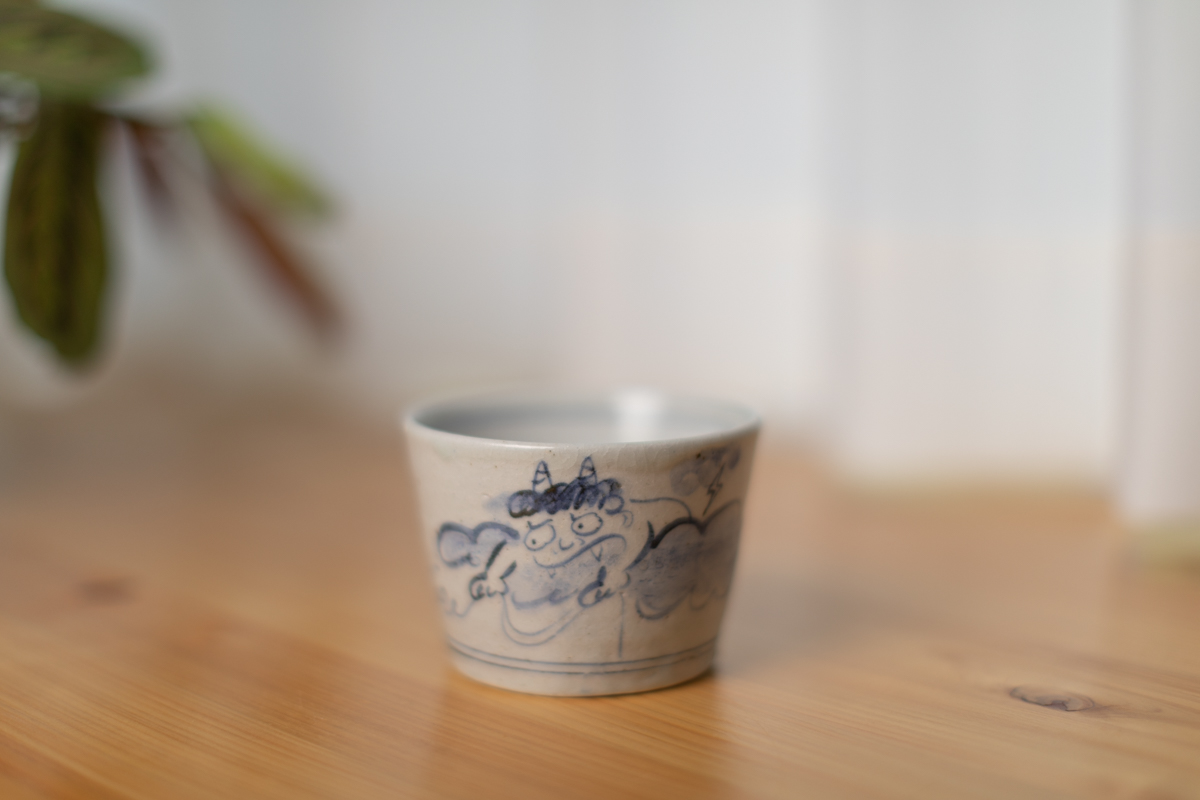 染付雷神小钵（须贺文子）