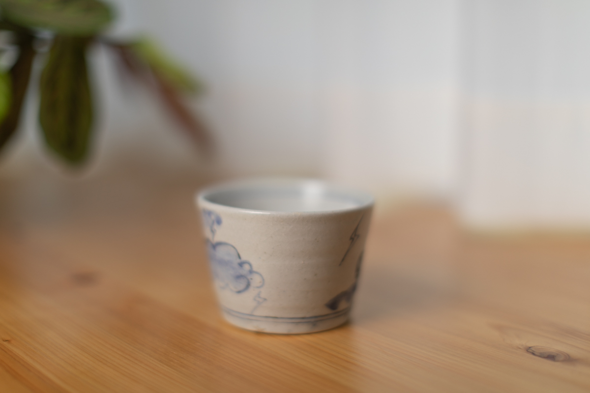 染付雷神小钵（须贺文子）