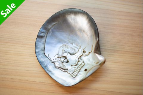 黑珍珠母贝雕刻侧脸骷髅（冢虎）