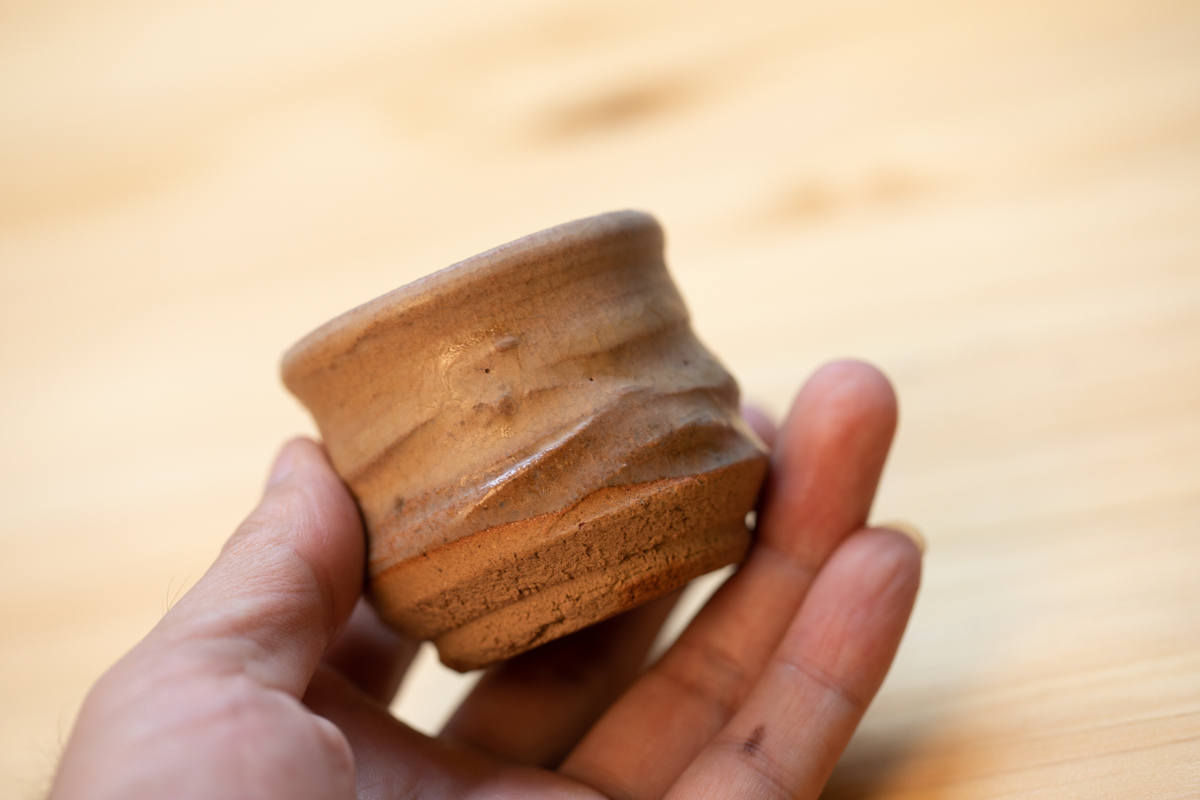 粉吹手酒吞 茶杯 附原箱（铃木八郎）