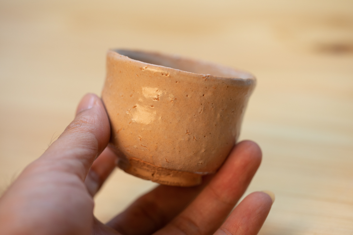 十二代 陶兵卫 萩烧酒吞 茶杯 附原箱（田原陶兵卫源次郎）