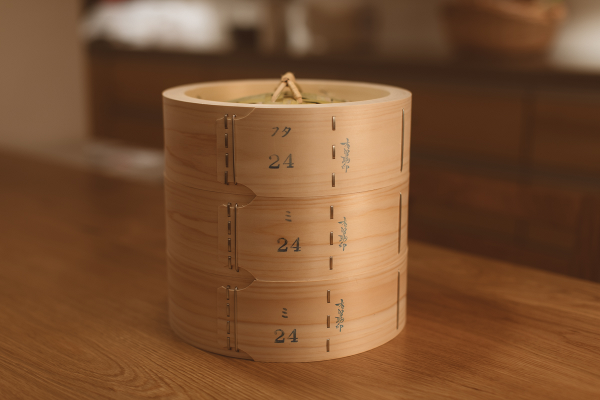 中华蒸笼 桧木24 双层带盖（木曽驹印）