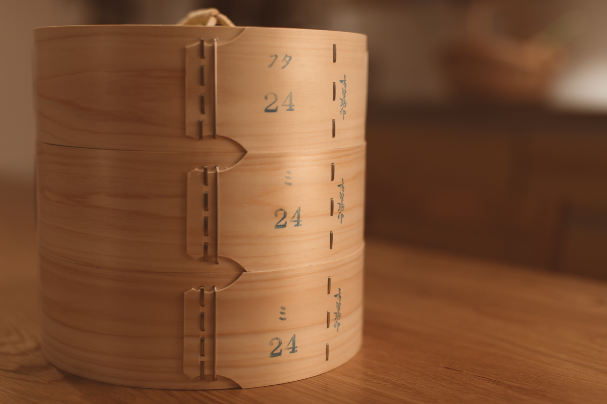 中华蒸笼 桧木24 双层带盖（木曽驹印）