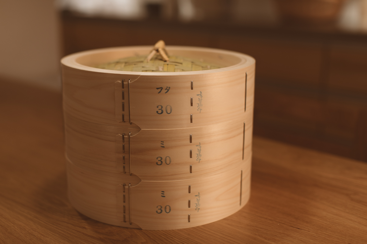 中华蒸笼 桧木30 双层带盖（木曽驹印）