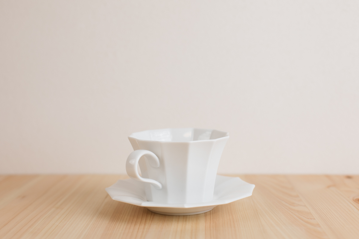 白瓷12角咖啡杯（村上雄一）