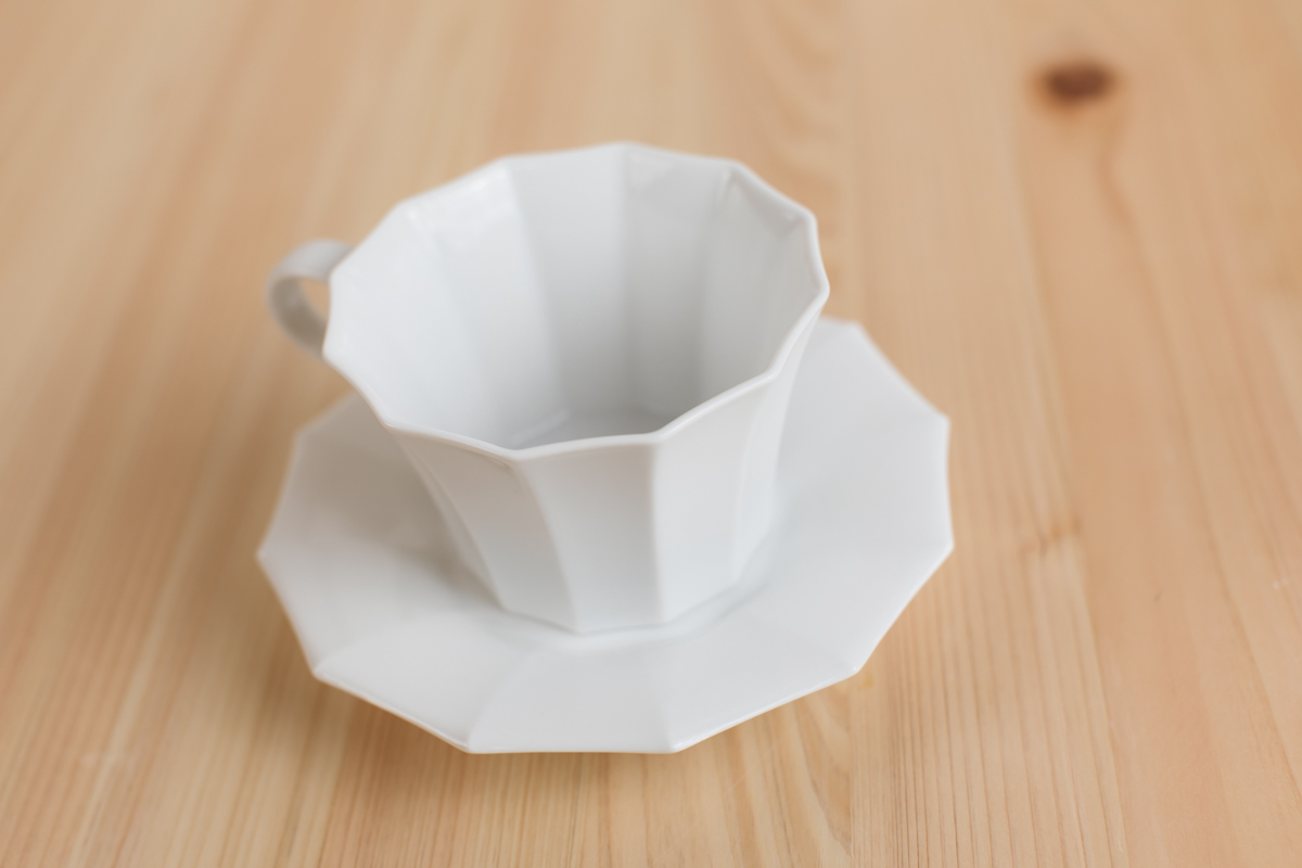白瓷12角咖啡杯（村上雄一）