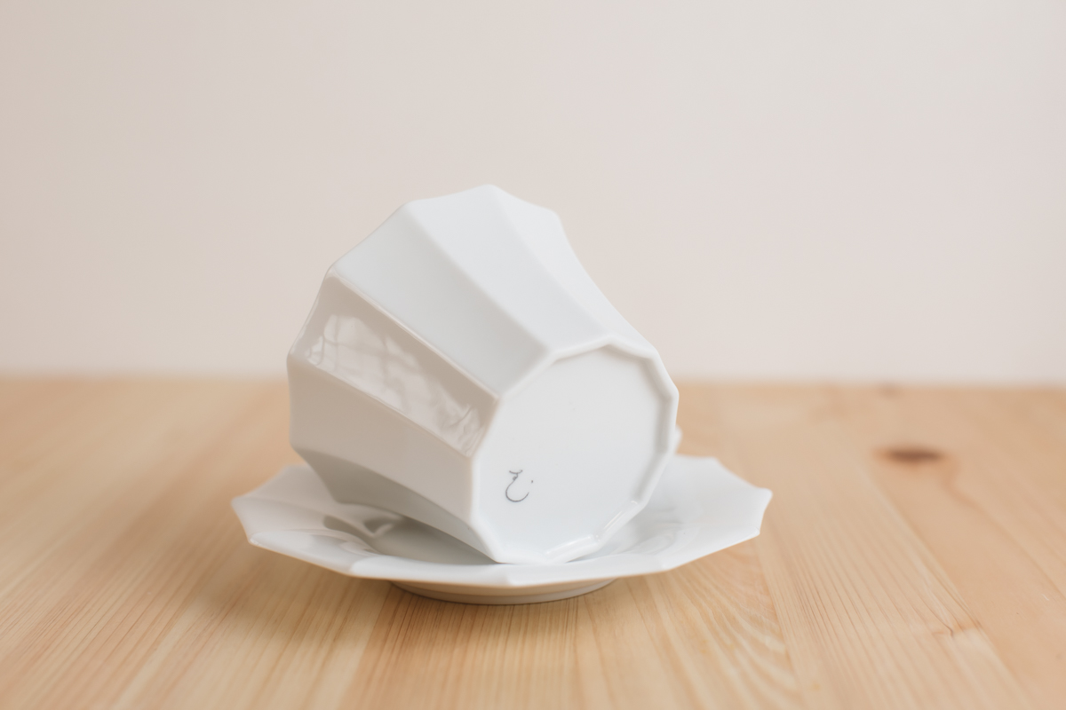 白瓷12角咖啡杯（村上雄一）