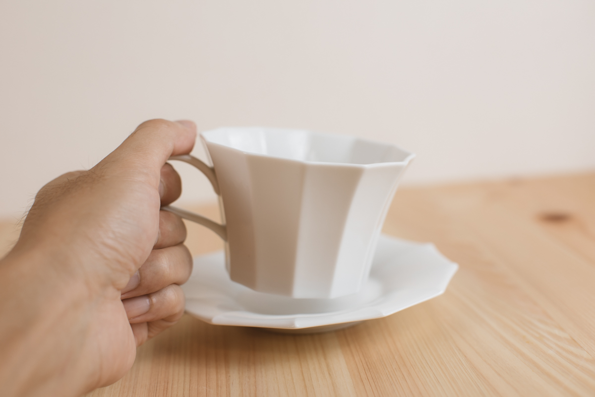 白瓷12角咖啡杯（村上雄一）