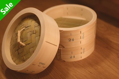 中华蒸笼 桧木24 双层带盖（木曽驹印）