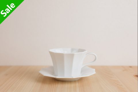 白瓷12角咖啡杯（村上雄一）