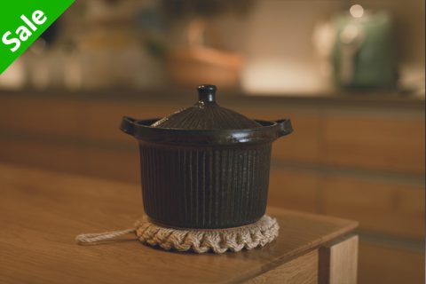 刻线纹青黑釉砂锅 3合（城进）