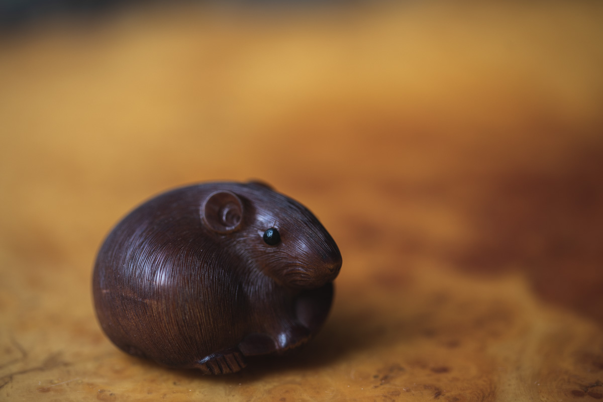 丰年鼠 根付（谈子）