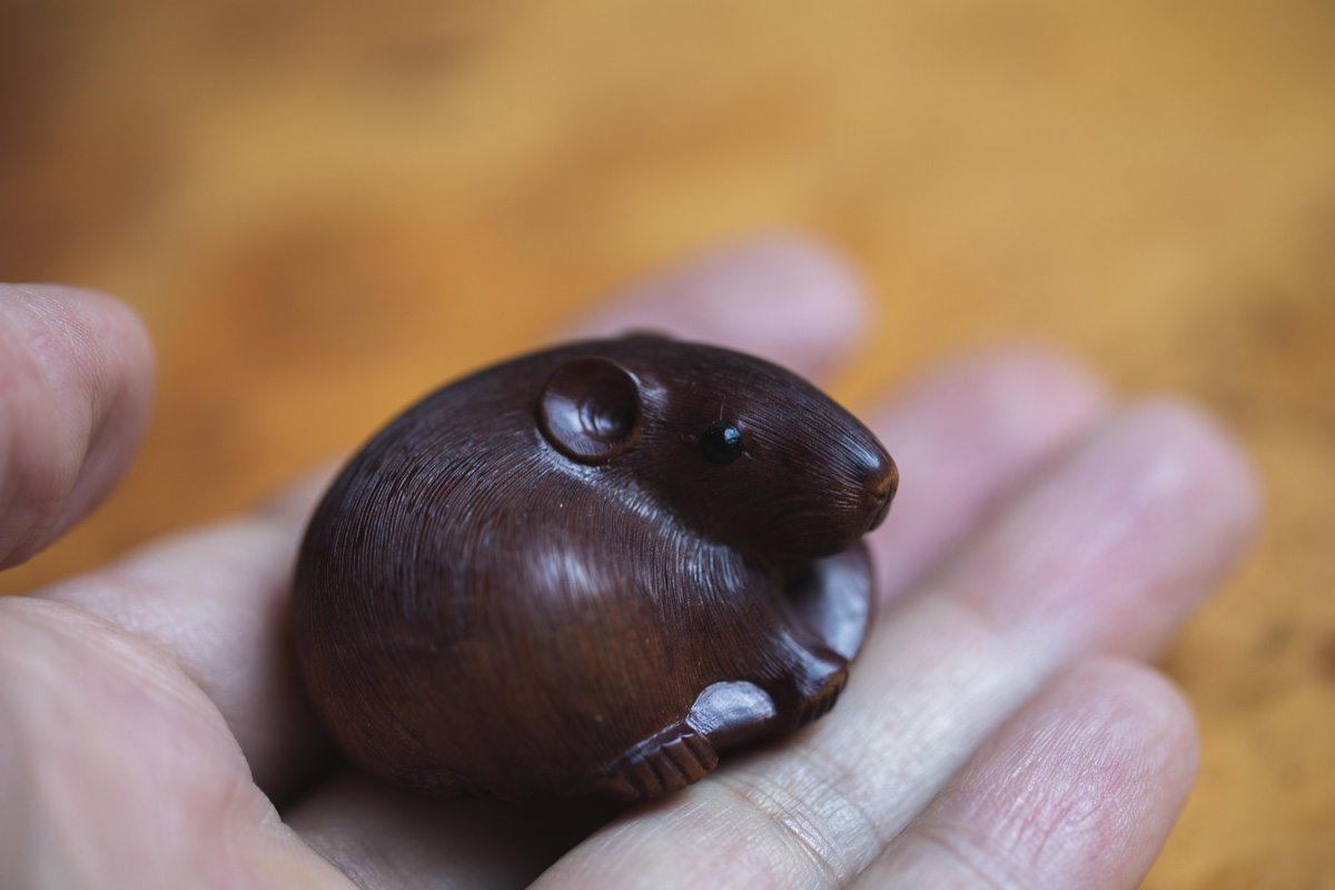 丰年鼠 根付（谈子）