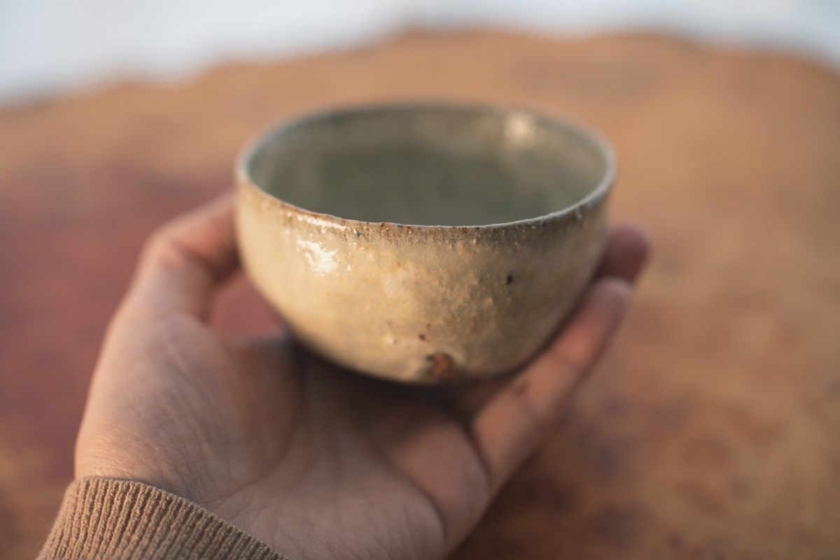 蒿灰釉丸碗（鹤野启司）