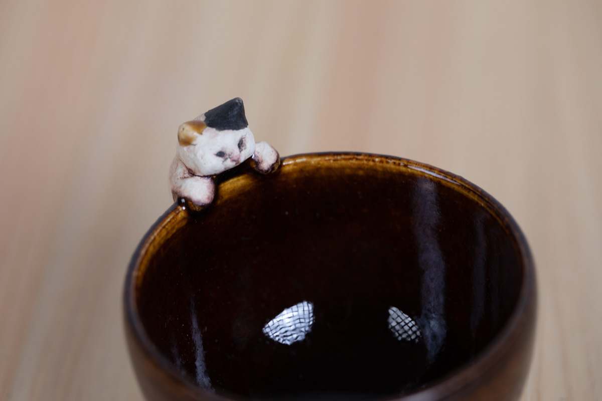 花猫杯子 B（白亚器）