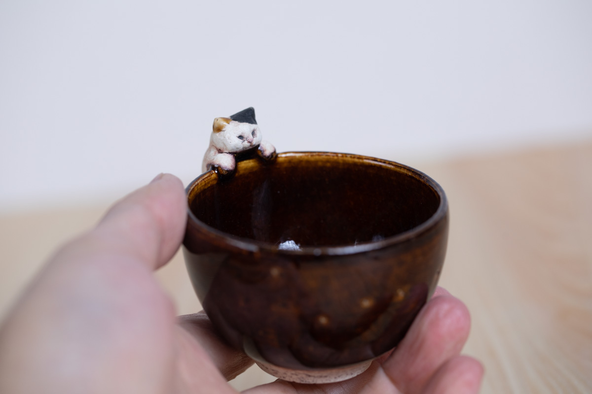 花猫杯子 B（白亚器）