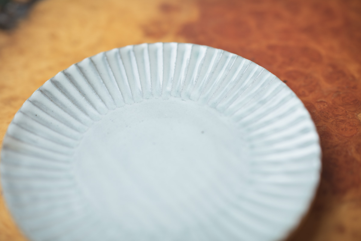 粉引 5寸花形盘（市野耕）