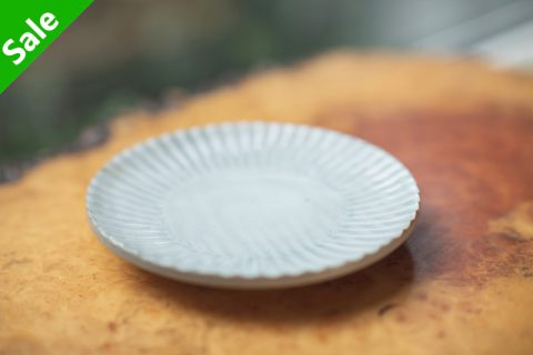 粉引 5寸花形盘（市野耕）