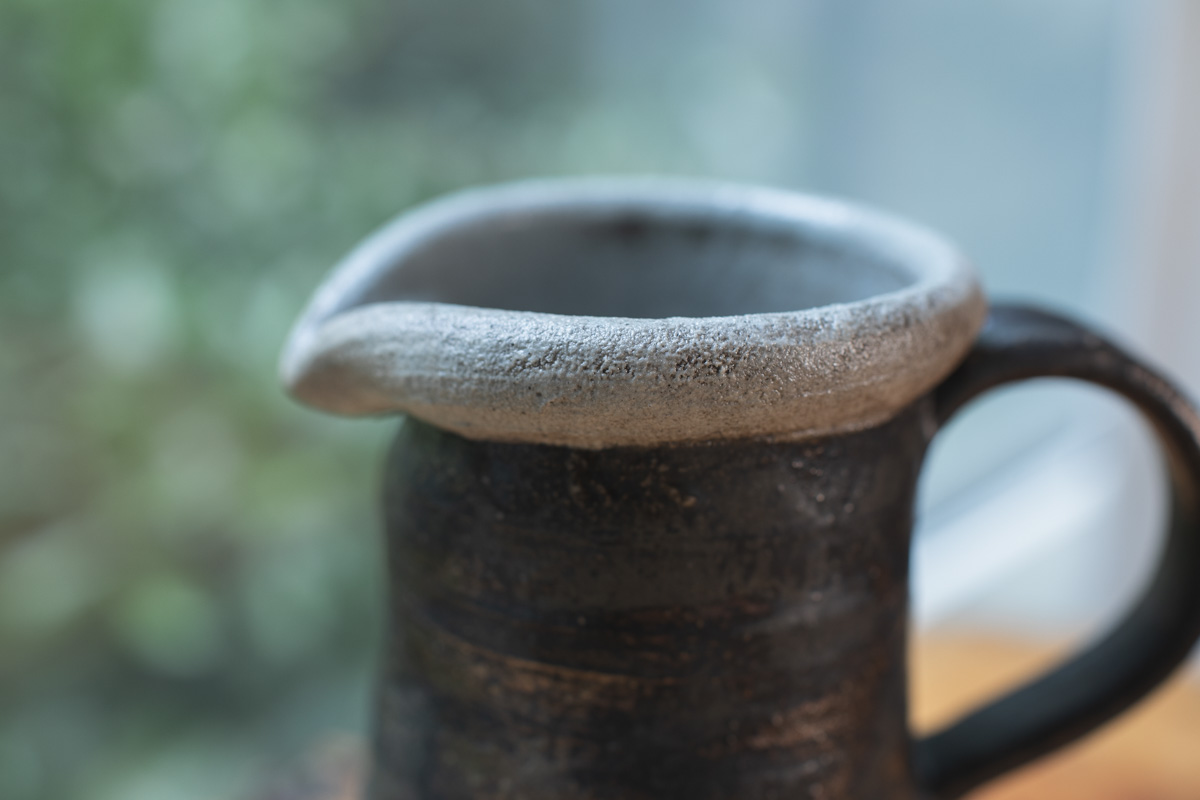 碳化黑白釉分享壶(渡边信史)