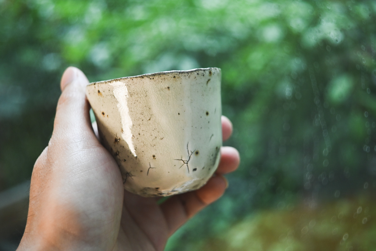 白粉引酒杯茶杯（鹤野启司）