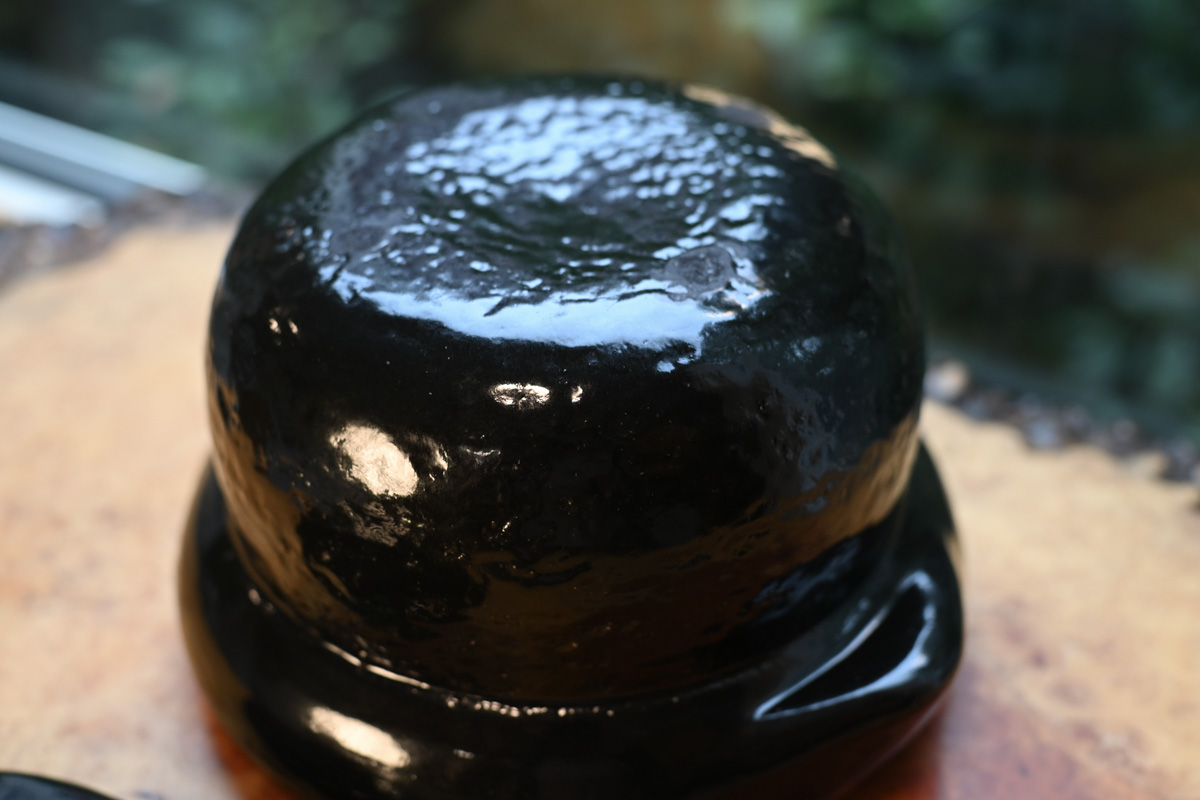 云井窑 饭锅 二盒黑釉(中川一边陶)N24B467