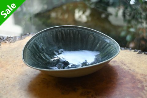流釉8寸椭圆深皿（山本泰三）