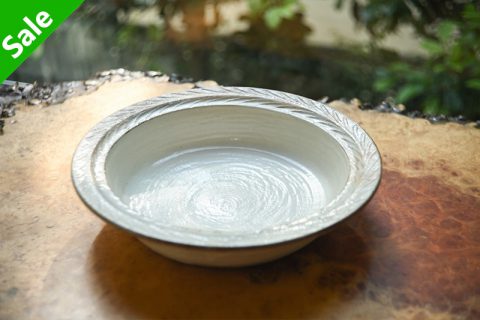 白粉引麦穗纹中钵（古谷浩一）